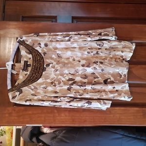 XL Dana Buchman Brown & Tan Bling Blouse